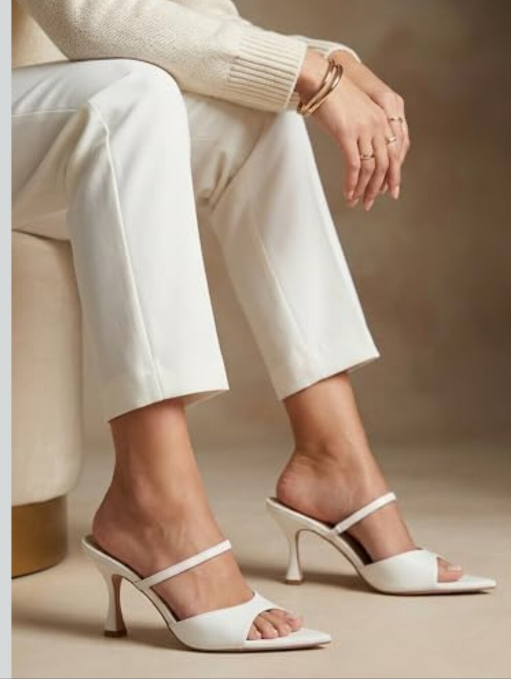 GotSoft Womens Pointed Open Toe Heeled Sandals Strap Slip Size 8